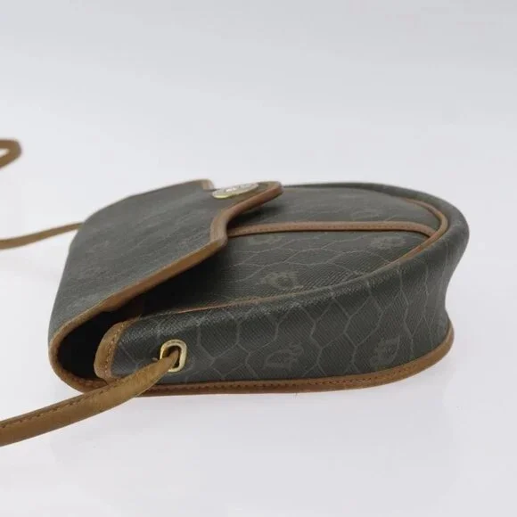 Christian Dior Honeycomb Canvas Shoulder Bag PVC Green Gold Auth 125741 - Picture 5 of 15